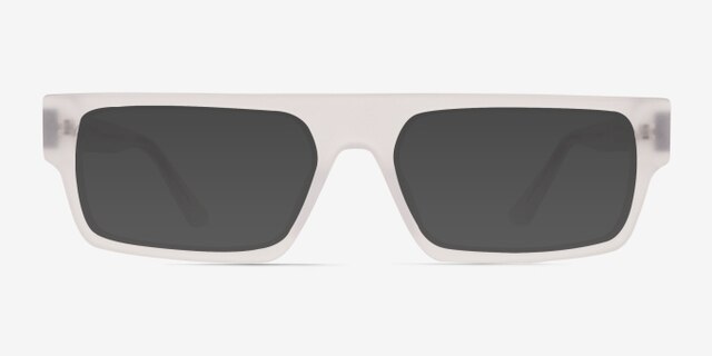 Mox Frosted Clear AcetateEyeglass Frames from EyeBuyDirect, with Tinted Lenses