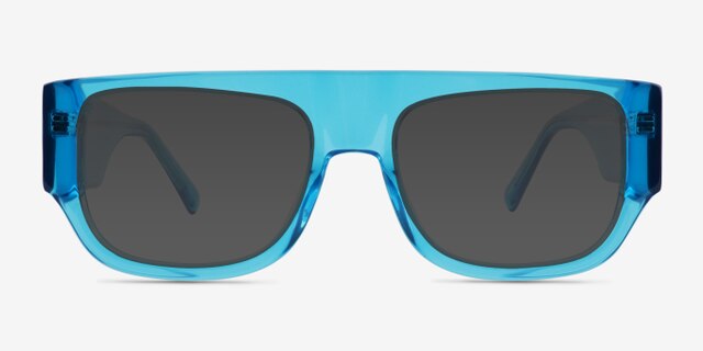 Vision Crystal Blue AcetateEyeglass Frames from EyeBuyDirect, with Tinted Lenses