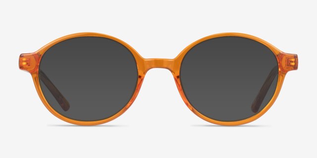 Jabberwocky Clear Brown PlasticEyeglass Frames from EyeBuyDirect, with Tinted Lenses