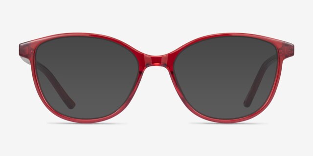 Dollop Red PlasticEyeglass Frames from EyeBuyDirect, with Tinted Lenses