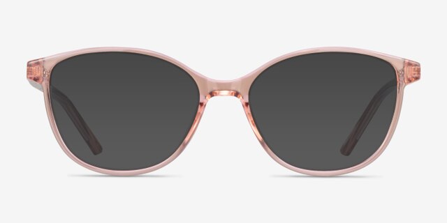 Dollop Clear Champagne PlasticEyeglass Frames from EyeBuyDirect, with Tinted Lenses
