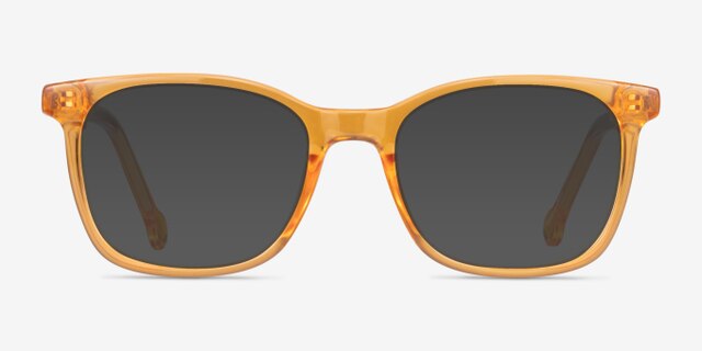 Jubilee Clear Brown PlasticEyeglass Frames from EyeBuyDirect, with Tinted Lenses