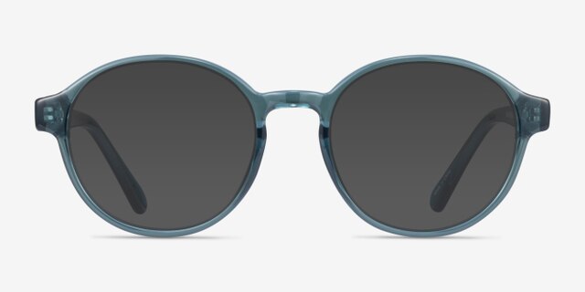 Eureka Blue PlasticEyeglass Frames from EyeBuyDirect, with Tinted Lenses
