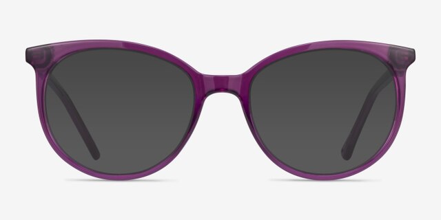 Hodgepodge Purple PlasticEyeglass Frames from EyeBuyDirect, with Tinted Lenses