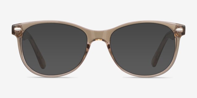 Skedaddle Clear Champagne PlasticEyeglass Frames from EyeBuyDirect, with Tinted Lenses