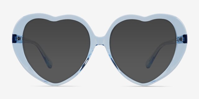 Suki Crystal Blue AcetateEyeglass Frames from EyeBuyDirect, with Tinted Lenses
