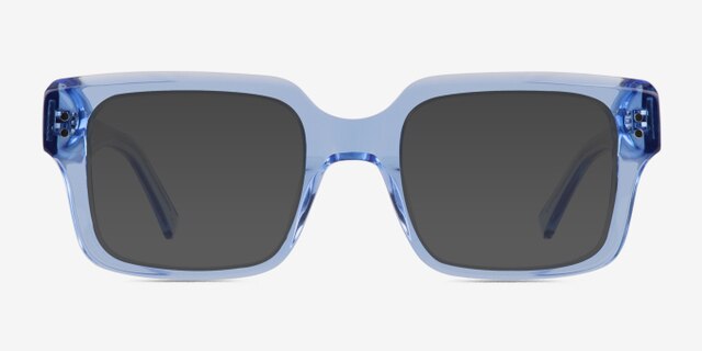 Mason Crystal Blue AcetateEyeglass Frames from EyeBuyDirect, with Tinted Lenses