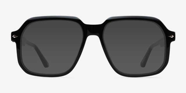 Everest Black AcetateEyeglass Frames from EyeBuyDirect, with Tinted Lenses
