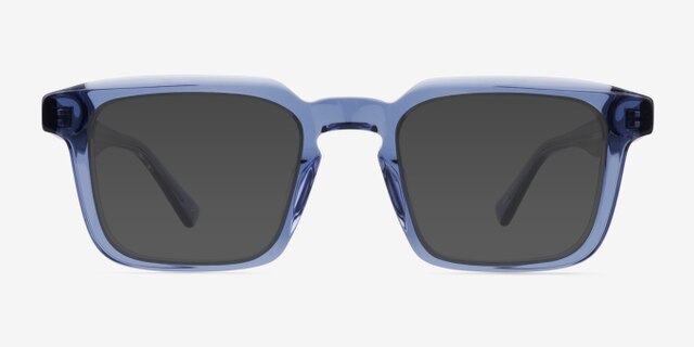 Beck Crystal Blue AcetateEyeglass Frames from EyeBuyDirect, with Tinted Lenses