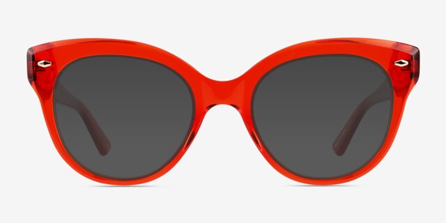 Briar Crystal Red AcetateEyeglass Frames from EyeBuyDirect, with Tinted Lenses