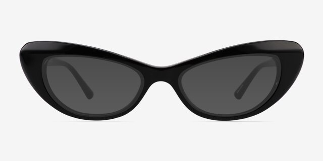 Leena Black AcetateEyeglass Frames from EyeBuyDirect, with Tinted Lenses
