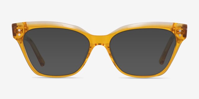 Layla Crystal Yellow AcetateEyeglass Frames from EyeBuyDirect, with Tinted Lenses