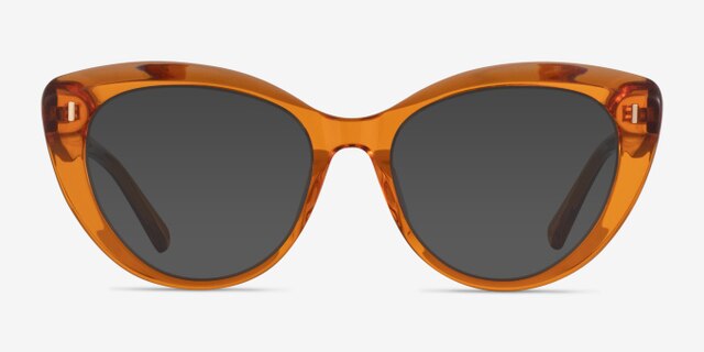 Kitty Crystal Orange AcetateEyeglass Frames from EyeBuyDirect, with Tinted Lenses
