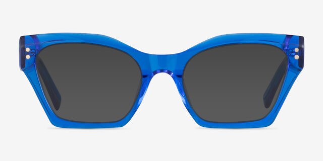 Elisa Crystal Blue AcetateEyeglass Frames from EyeBuyDirect, with Tinted Lenses