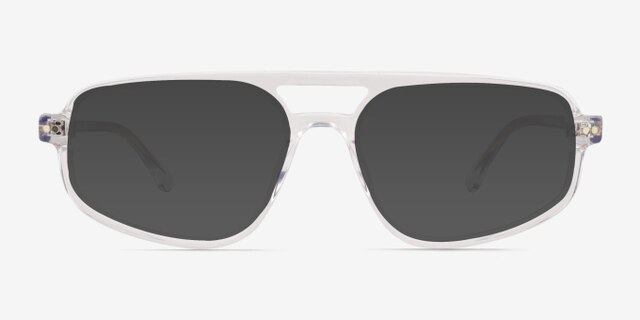 Meditate Crystal Clear AcetateEyeglass Frames from EyeBuyDirect, with Tinted Lenses