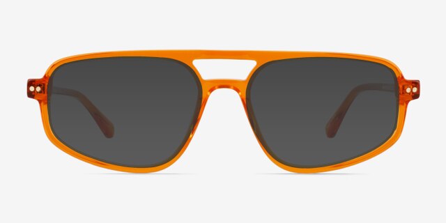 Meditate Crystal Orange AcetateEyeglass Frames from EyeBuyDirect, with Tinted Lenses