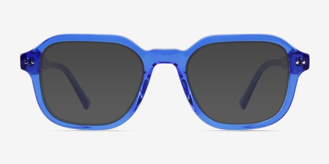 Kismet Crystal Blue AcetateEyeglass Frames from EyeBuyDirect, with Tinted Lenses