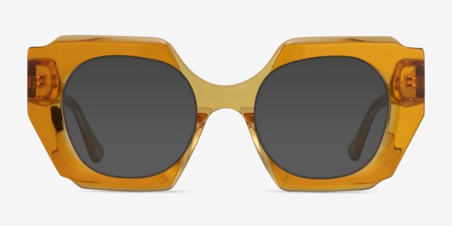 Intention Crystal Yellow AcetateEyeglass Frames from EyeBuyDirect, with Tinted Lenses