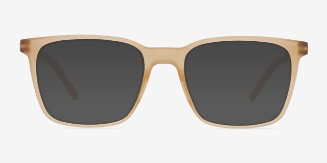 Accelerate Matte Crystal Brown PlasticEyeglass Frames from EyeBuyDirect, with Tinted Lenses