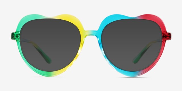 Rainbow Heart Rainbow PlasticEyeglass Frames from EyeBuyDirect, with Tinted Lenses