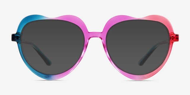Rainbow Heart Purple Pink Rainbow PlasticEyeglass Frames from EyeBuyDirect, with Tinted Lenses