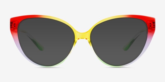 Pride On Multicolore PlastiqueMontures de lunettes de vue d'EyeBuyDirect, Avec des Verres Teintés