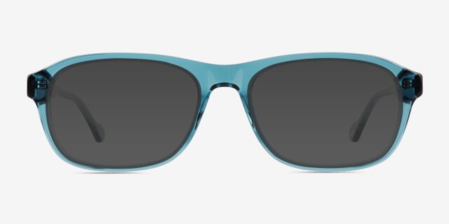 Nicolas Clear Blue Green AcetateEyeglass Frames from EyeBuyDirect, with Tinted Lenses