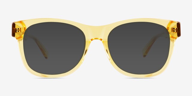 Abe Clear Yellow AcetateEyeglass Frames from EyeBuyDirect, with Tinted Lenses