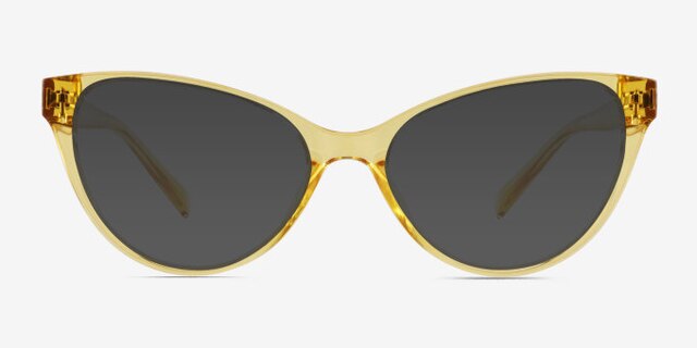 Lantana Clear Yellow PlasticEyeglass Frames from EyeBuyDirect, with Tinted Lenses