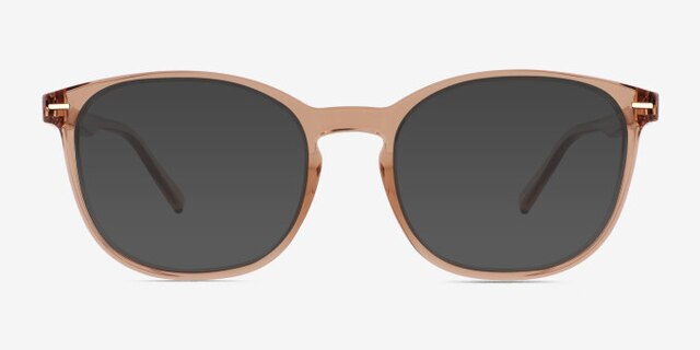Aloe Clear Brown PlasticEyeglass Frames from EyeBuyDirect, with Tinted Lenses
