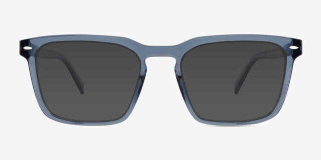 Cloudburst Clear Gray PlasticEyeglass Frames from EyeBuyDirect, with Tinted Lenses