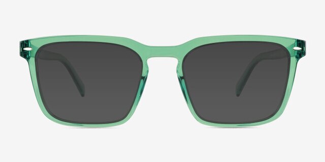 Cloudburst Clear Green PlasticEyeglass Frames from EyeBuyDirect, with Tinted Lenses