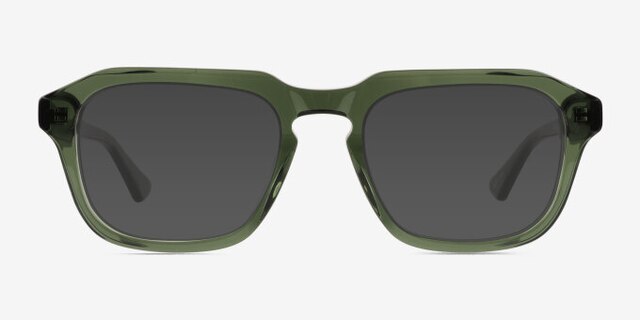 Carrington Clear Green AcetateEyeglass Frames from EyeBuyDirect, with Tinted Lenses