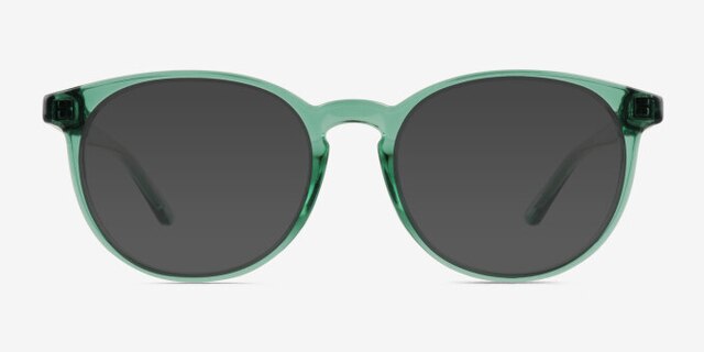 Bubbles Clear Green PlasticEyeglass Frames from EyeBuyDirect, with Tinted Lenses