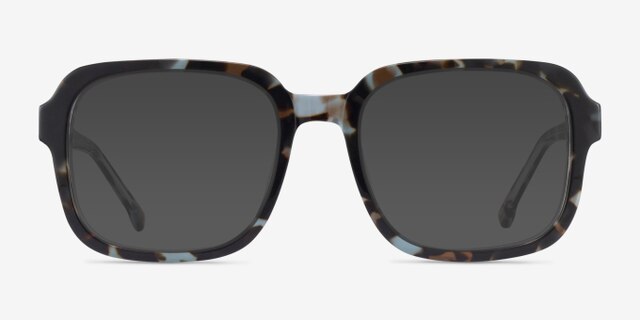 Trouble Blue Tortoise Clear AcetateEyeglass Frames from EyeBuyDirect, with Tinted Lenses