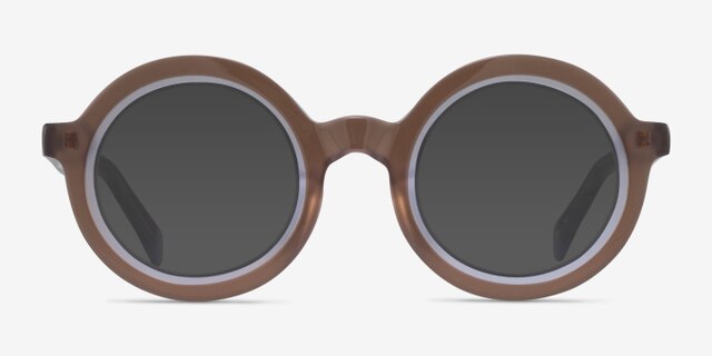 Ruckus Clear Brown AcetateEyeglass Frames from EyeBuyDirect, with Tinted Lenses