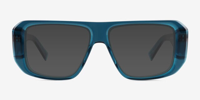 Risk Clear Blue AcetateEyeglass Frames from EyeBuyDirect, with Tinted Lenses