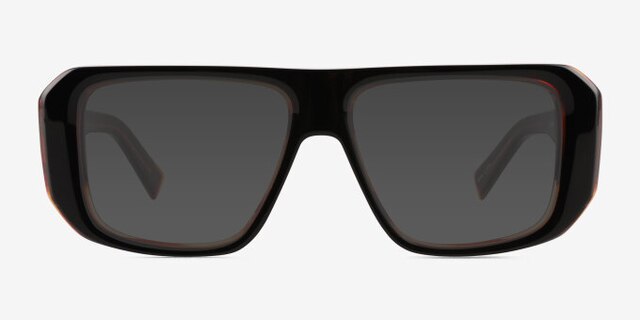 Risk Black Tortoise AcetateEyeglass Frames from EyeBuyDirect, with Tinted Lenses