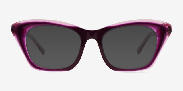 Havoc Clear Purple AcetateEyeglass Frames from EyeBuyDirect, with Tinted Lenses