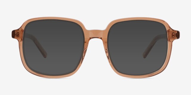 Gaston Clear Brown AcetateEyeglass Frames from EyeBuyDirect, with Tinted Lenses