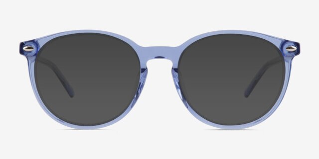 Lit Clear Blue AcetateEyeglass Frames from EyeBuyDirect, with Tinted Lenses
