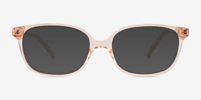 Ferb Clear Champagne PlasticEyeglass Frames from EyeBuyDirect, with Tinted Lenses