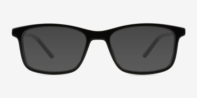 Zippy Shiny Black PlasticEyeglass Frames from EyeBuyDirect, with Tinted Lenses