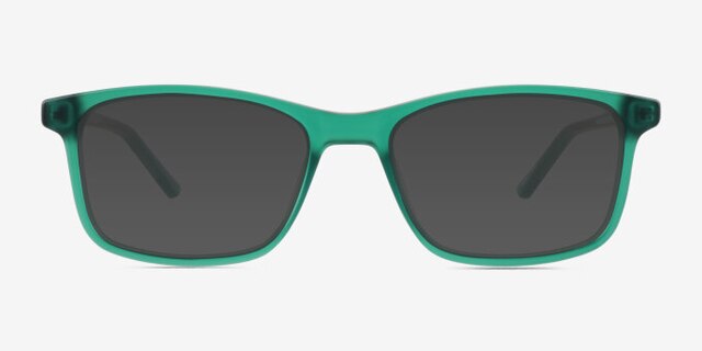 Zippy Matte Clear Green PlastiqueMontures de lunettes de vue d'EyeBuyDirect, Avec des Verres Teintés