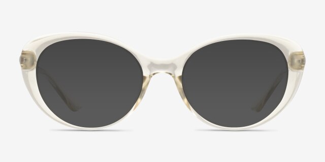 Sunburst Clear Yellow PlasticEyeglass Frames from EyeBuyDirect, with Tinted Lenses