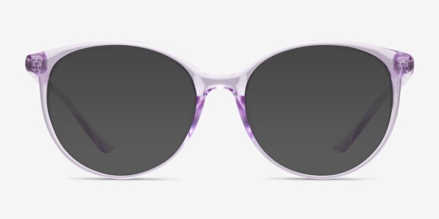 Moonglow Clear Purple PlasticEyeglass Frames from EyeBuyDirect, with Tinted Lenses