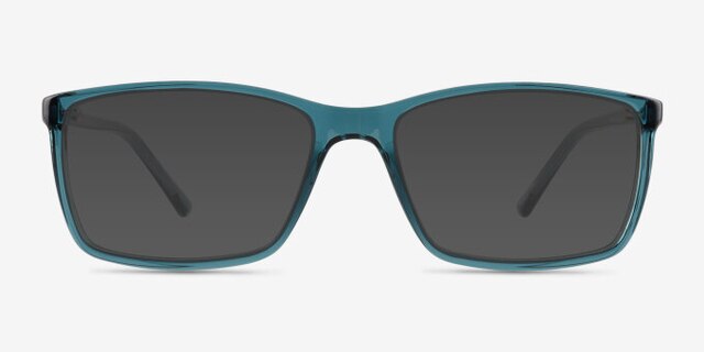 Sterling Shiny Clear Green PlasticEyeglass Frames from EyeBuyDirect, with Tinted Lenses