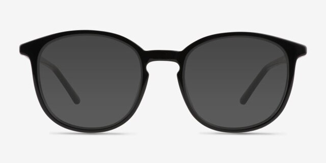 Adler Shiny Black PlasticEyeglass Frames from EyeBuyDirect, with Tinted Lenses