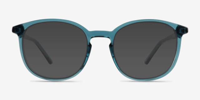 Adler Shiny Clear Green PlasticEyeglass Frames from EyeBuyDirect, with Tinted Lenses