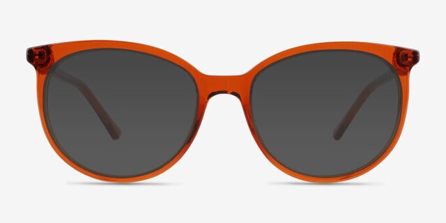 Everly Clear Orange PlasticEyeglass Frames from EyeBuyDirect, with Tinted Lenses